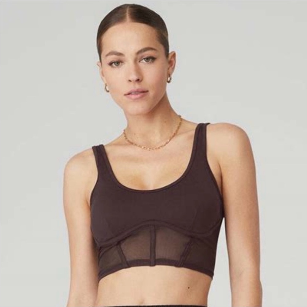 ALO Yoga Black Mesh Tank Top
